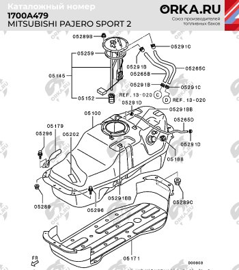 21 999 р. Бак топливный BAKPLAST (70 л., пластиковый)  Mitsubishi Pajero Sport  PB (2008-2017) дорестайлинг, рестайлинг  с доставкой в г. Краснодар. Увеличить фотографию 4