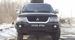 1 639 р. Защитная сетка решетки переднего бампера РА Mitsubishi Pajero Sport PA дорестайлинг (1996-2004)  с доставкой в г. Краснодар. Увеличить фотографию 2