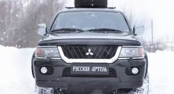 879 р. Зимняя заглушка решетки переднего бампера РА  Mitsubishi Pajero Sport  PA (1996-2004) дорестайлинг  с доставкой в г. Краснодар. Увеличить фотографию 3