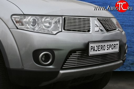 5 399 р. Декоративная вставка решетки радиатора Berkut Mitsubishi Pajero Sport PB дорестайлинг (2008-2013)  с доставкой в г. Краснодар