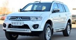 20 849 р. Защита переднего бампера (2 трубыØ76 и 42 мм, нержавейка) SLITKOFF Mitsubishi Pajero Sport PB рестайлинг (2013-2017)  с доставкой в г. Краснодар. Увеличить фотографию 4