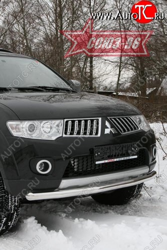 10 349 р. Защита переднего бампера одинарная Souz-96 (d60) Mitsubishi Pajero Sport PB дорестайлинг (2008-2013)  с доставкой в г. Краснодар