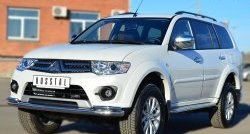 23 749 р. Защита переднего бампера (2 трубыØ63 и 42 мм, нержавейка) SLITKOFF Mitsubishi Pajero Sport PB рестайлинг (2013-2017)  с доставкой в г. Краснодар. Увеличить фотографию 4