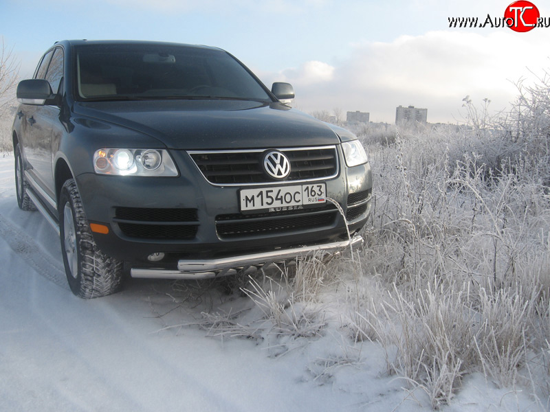 13 699 р. Двойная Защита переднего бампера Metall Design Volkswagen Touareg GP дорестайлинг (2002-2007)  с доставкой в г. Краснодар