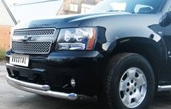 27 999 р. Защита переднего бампера (2 трубыØ76 мм, нержавейка) SLITKOFF  Chevrolet Tahoe  GMT900 (2006-2013) 5 дв.  с доставкой в г. Краснодар. Увеличить фотографию 7