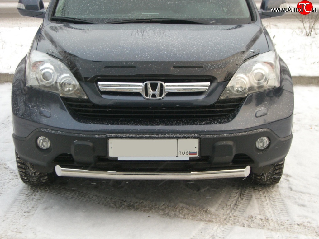 17 549 р. Одинарная защита переднего бампера SLITKOFF 70 мм  Honda CR-V  RE1,RE2,RE3,RE4,RE5,RE7 (2007-2010) дорестайлинг  с доставкой в г. Краснодар