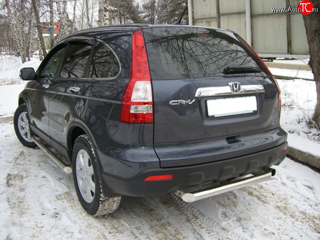 17 899 р. Одинарная защита заднего бампера SLITKOFF диаметром 70 мм  Honda CR-V  RE1,RE2,RE3,RE4,RE5,RE7 (2007-2010) дорестайлинг  с доставкой в г. Краснодар