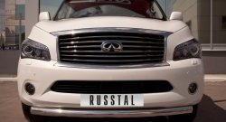 18 749 р. Одинарная защита переднего бампера SLITKOFF диаметром 76 мм  INFINITI QX56  Z62 (2010-2013)  с доставкой в г. Краснодар. Увеличить фотографию 2