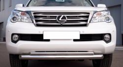 18 499 р. Защита переднего бампера (2 трубыØ76 и 42 мм, нержавейка) SLITKOFF  Lexus GX460  J150 (2009-2013) дорестайлинг  с доставкой в г. Краснодар. Увеличить фотографию 2