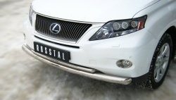 15 849 р. Защита переднего бампера (2 трубыØ76 и 42 мм, нержавейка) SLITKOFF Lexus RX270 AL10 дорестайлинг (2010-2012)  с доставкой в г. Краснодар. Увеличить фотографию 2