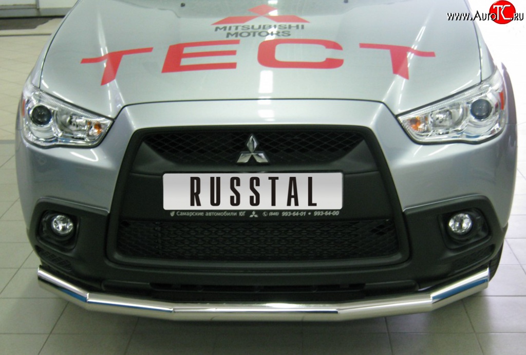 16 999 р. Одинарная защита переднего бампера SLITKOFF диаметром 63 мм Mitsubishi ASX дорестайлинг (2010-2012)  с доставкой в г. Краснодар