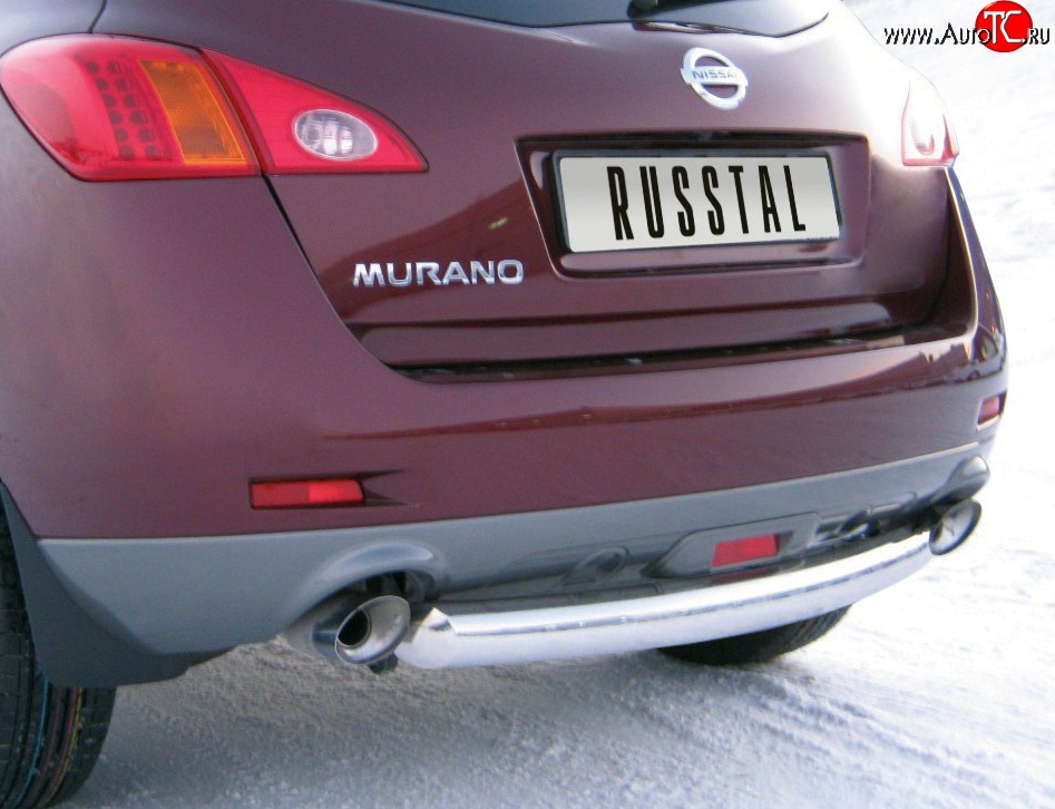 17 899 р. Защита заднего бампера (Ø76 мм, нержавейка) SLITKOFF  Nissan Murano  2 Z51 (2008-2011) дорестайлинг  с доставкой в г. Краснодар