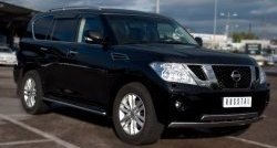 13 849 р. Защита порогов Russtal из круглой трубы диаметром 42 мм Nissan Patrol 6 Y62 дорестайлинг (2010-2014) (Защита порогов с со скосами на торцах (вариант 1))  с доставкой в г. Краснодар. Увеличить фотографию 5