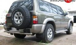 16 899 р. Защита заднего бампера (Ø76 мм, нержавейка) SLITKOFF  Nissan Patrol  5 (1997-2004) Y61 дорестайлинг, Y61 1-ый рестайлинг  с доставкой в г. Краснодар. Увеличить фотографию 2