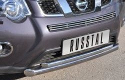 10 899 р. Защита переднего бампера (2 трубыØ63 и 42 мм, нержавейка) Russtal Nissan X-trail 2 T31 рестайлинг (2010-2015)  с доставкой в г. Краснодар. Увеличить фотографию 2