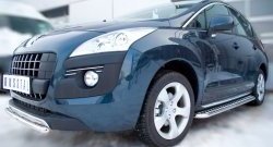 12 999 р. Защита переднего бампера (Ø 42 мм, нержавейка) SLITKOFF Peugeot 3008 дорестайлинг (2009-2013)  с доставкой в г. Краснодар. Увеличить фотографию 3