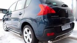 11 699 р. Защита заднего бампера (Ø63 мм, нержавейка) SLITKOFF Peugeot 3008 дорестайлинг (2009-2013)  с доставкой в г. Краснодар. Увеличить фотографию 2