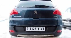 16 849 р. Защита заднего бампера (Ø75х42 мм, нержавейка) Russtal Peugeot 3008 рестайлинг (2013-2017)  с доставкой в г. Краснодар. Увеличить фотографию 3