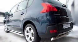 14 849 р. Защита порогов Russtal из круглой трубы диаметром 63 мм Peugeot 3008 рестайлинг (2013-2017) (Защита порогов с со скосами на торцах (вариант 1))  с доставкой в г. Краснодар. Увеличить фотографию 3