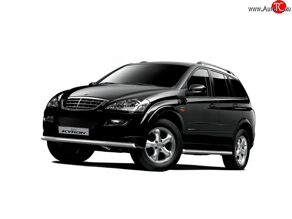 4 299 р. Защита порогов из трубы Ø63 Petroil Tuning SSANGYONG Kyron дорестайлинг (2005-2007) (Нержавеющая полированная сталь)  с доставкой в г. Краснодар