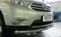 20 999 р. Одинарная защита переднего бампера SLITKOFF 76 мм  Toyota Highlander  XU40 (2010-2013) рестайлинг  с доставкой в г. Краснодар. Увеличить фотографию 2