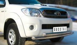 15 299 р. Защита переднего бампера (2 трубыØ63 мм, нержавейка) SLITKOFF  Toyota Hilux  AN10,AN20 (2008-2011) 1-ый рестайлинг  с доставкой в г. Краснодар. Увеличить фотографию 2