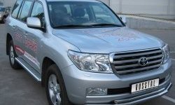 27 999 р. Защита переднего бампера (2 трубыØ76 и 42 мм, нержавейка) SLITKOFF Toyota Land Cruiser 200 дорестайлинг (2007-2012)  с доставкой в г. Краснодар. Увеличить фотографию 2