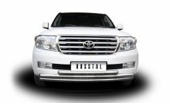 35 949 р. Тройная защита переднего бампера SLITKOFF из труб диаметром по 63 мм  Toyota Land Cruiser  200 (2007-2012) дорестайлинг  с доставкой в г. Краснодар. Увеличить фотографию 3