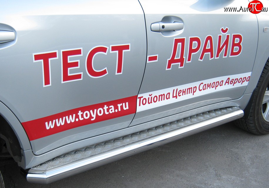 36 999 р. Широкая защита порогов SLITKOFF  Toyota Land Cruiser  200 (2007-2012) дорестайлинг  с доставкой в г. Краснодар