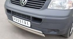 22 299 р. Защита переднего бампера (2 трубыØ75х42 мм, нержавейка) Russtal Volkswagen Transporter T5 дорестайлинг (2003-2009)  с доставкой в г. Краснодар. Увеличить фотографию 3