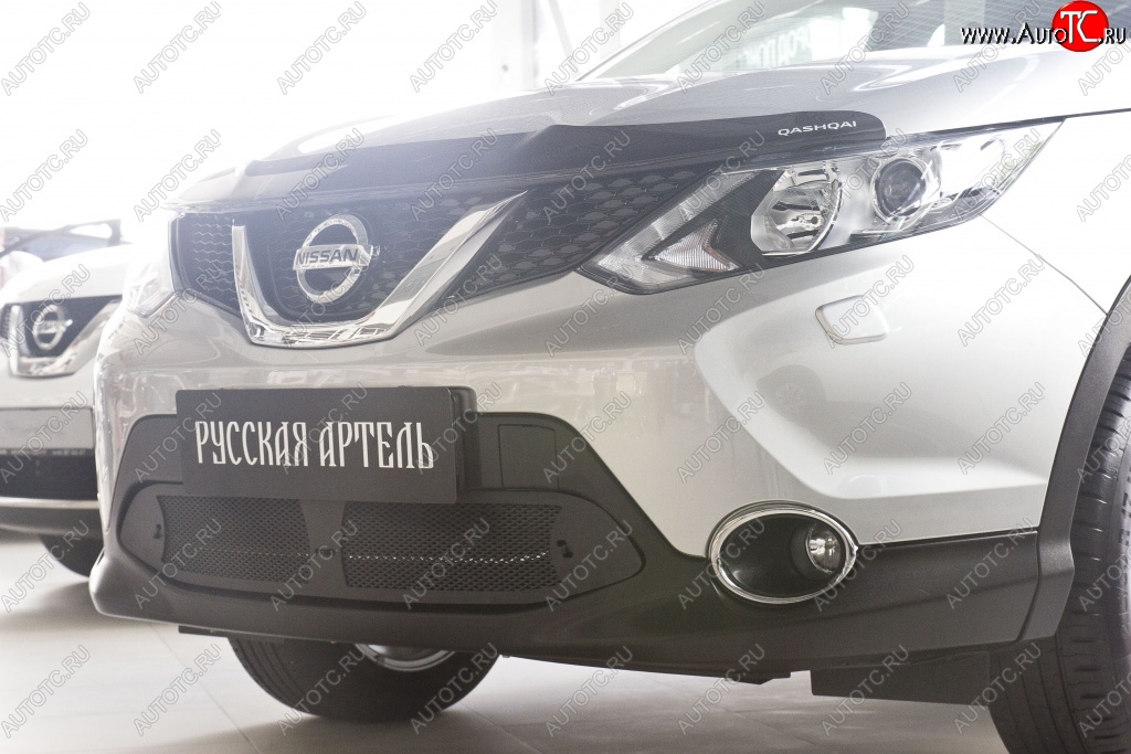 2 489 р. Защитная сетка решетки переднего бампера РА Nissan Qashqai 2 J11 рестайлинг (2017-2022)  с доставкой в г. Краснодар