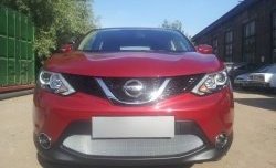 1 539 р. Сетка на бампер Russtal (хром) Nissan Qashqai 2 J11 рестайлинг (2017-2022)  с доставкой в г. Краснодар. Увеличить фотографию 3