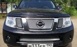 1 539 р. Нижняя сетка на бампер Russtal (хром) Nissan Pathfinder R51 рестайлинг (2009-2014)  с доставкой в г. Краснодар. Увеличить фотографию 4