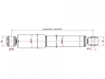 Амортизатор задний LH=RH SAT Nissan Expert дорестайлинг (1998-2002)