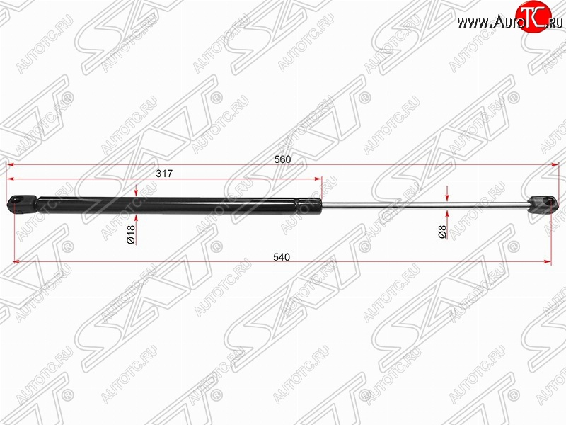 729 р. Газовый упор крышки багажника SAT  Nissan Almera  N16 - Sunny  B15  с доставкой в г. Краснодар