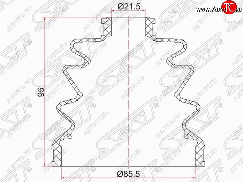 429 р. Пыльник ШРУСа (наружный) SAT  Nissan Almera  N16 - Wingroad  2 Y11  с доставкой в г. Краснодар