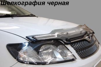 2 299 р. Дефлектор капота CA-Plastiс  Nissan Almera  G15 (2012-2019) седан (Шелкография черная)  с доставкой в г. Краснодар. Увеличить фотографию 2