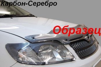 2 559 р. Дефлектор капота CA-Plastiс  Nissan Almera  G15 (2012-2019) седан (Шелкография карбон-серебро)  с доставкой в г. Краснодар. Увеличить фотографию 2