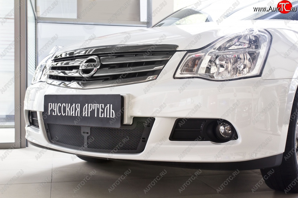 2 089 р. Защитная сетка решетки переднего бампера РА Nissan Almera G15 седан (2012-2019)  с доставкой в г. Краснодар