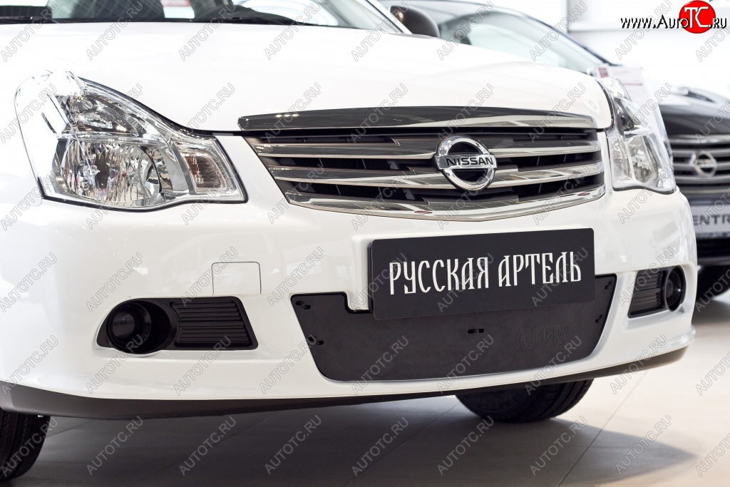 999 р. Зимняя заглушка решетки переднего бампера РА  Nissan Almera  G15 (2012-2019) седан  с доставкой в г. Краснодар