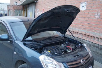 2 969 р. Упор капота MV-Tuning (одинарный) Nissan Almera G15 седан (2012-2019)  с доставкой в г. Краснодар. Увеличить фотографию 3