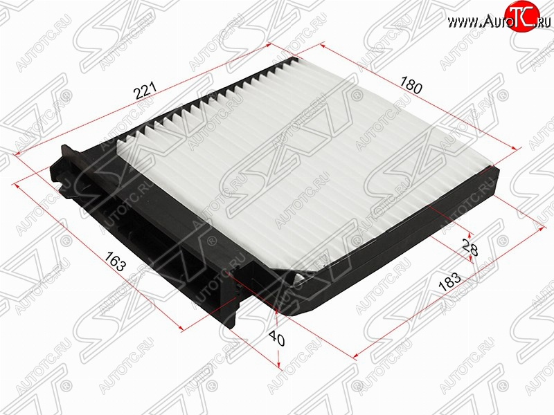 299 р. Фильтр салонный SAT (221/183х180/163х40 mm)  Nissan Almera (G15), Micra (K12), Note (1), Terrano (D10), Renault Clio (CB,  BB,  KR,  CR,  BR), Duster (HS), Logan (1), Sandero ((BS)), Sandero Stepway ((BS)), Symbol (седан), Twingo (2)  с доставкой в г. Краснодар