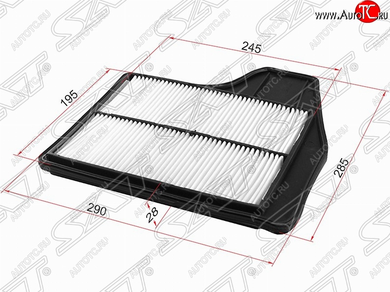 459 р. Фильтр воздушный двигателя SAT (290х285х28 mm)  Nissan Altima  седан - Teana  3 L33  с доставкой в г. Краснодар