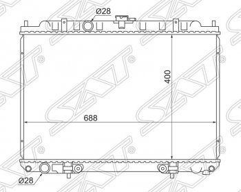 Радиатор двигателя (трубчатый, QG18EM, МКПП/АКПП) SAT Nissan Tino V10 доресталийнг (1998-2003)