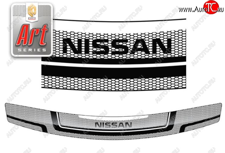 2 369 р. Дефлектор капота CA-Plastiс  Nissan Bassara (1999-2003) (серия Art белая)  с доставкой в г. Краснодар