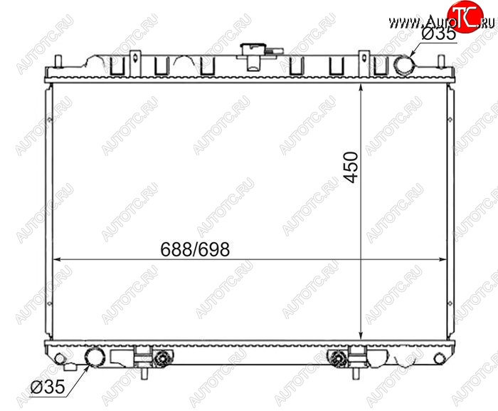 8 599 р. Радиатор двигателя (пластинчатый, МКПП/АКПП) SAT Nissan Presage U30 рестайлинг (2001-2003)  с доставкой в г. Краснодар