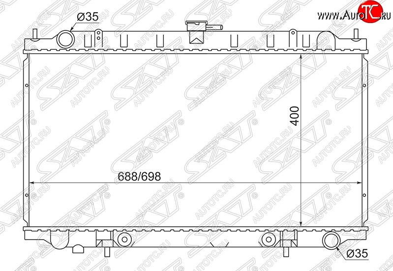 7 349 р. Радиатор двигателя (пластинчатый, 2.0-3.5, МКПП/АКПП) SAT Nissan Cefiro A32 (1994-1998)  с доставкой в г. Краснодар