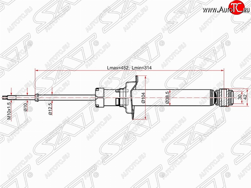 2 669 р. Амортизатор задний SAT (установка на левую или правую сторону) Nissan Cefiro A32 (1994-1998)  с доставкой в г. Краснодар