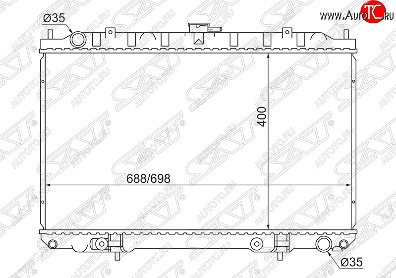 9 099 р. Радиатор двигателя (пластинчатый, 2.0/3.0, МКПП/АКПП) SAT Nissan Maxima A33 рестайлинг (2004-2006)  с доставкой в г. Краснодар