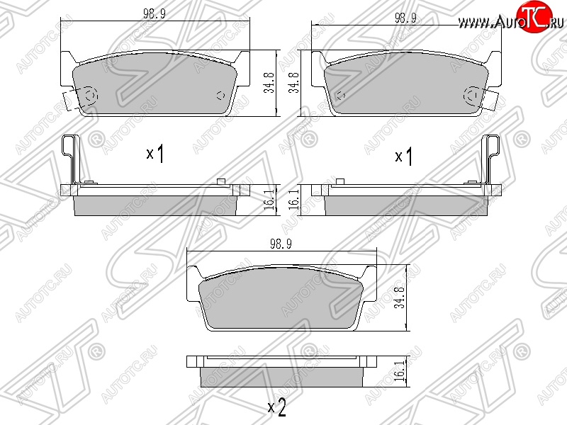 849 р. Колодки тормозные SAT (задние)  Nissan Cedric - Skyline ( R32,  R33)  с доставкой в г. Краснодар